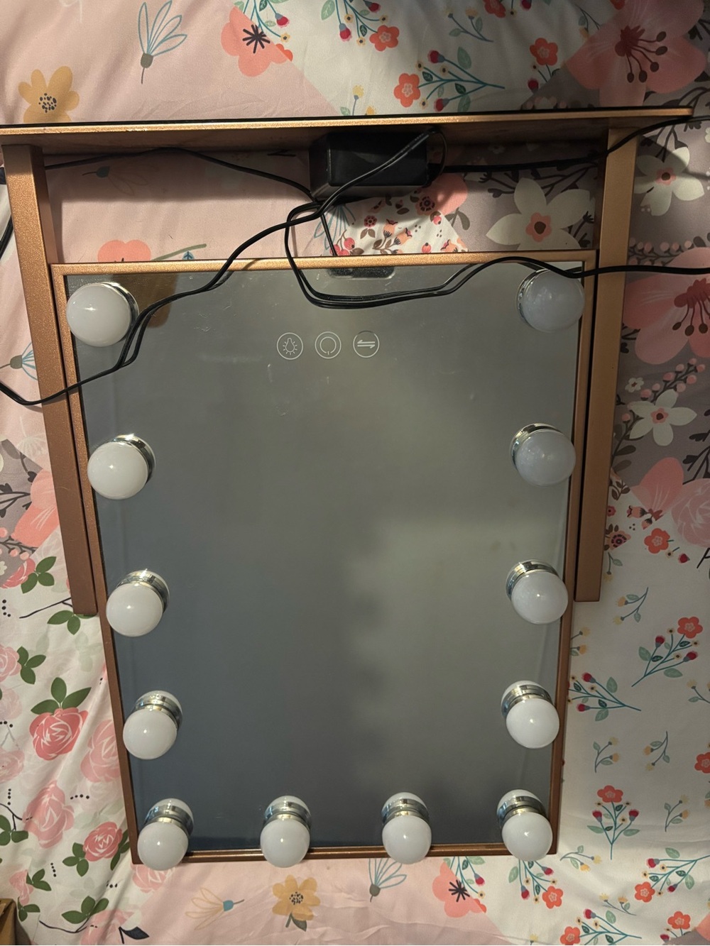 Hollywood Vanity Mirror with Lights - Rose Gold
